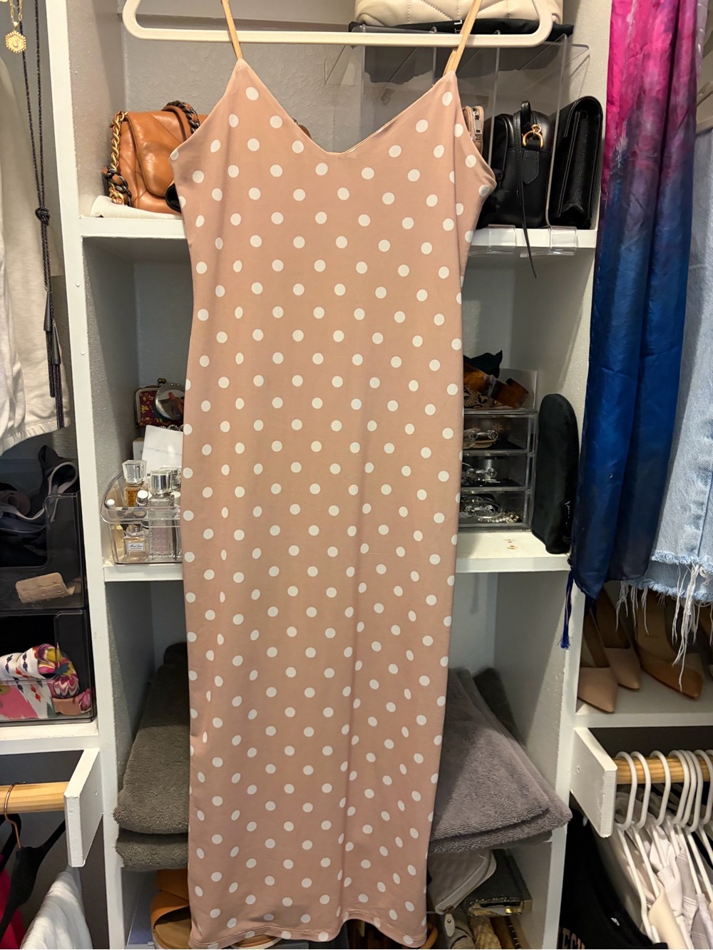 BOUTIQUE Blush Polka Dot Slip Dress